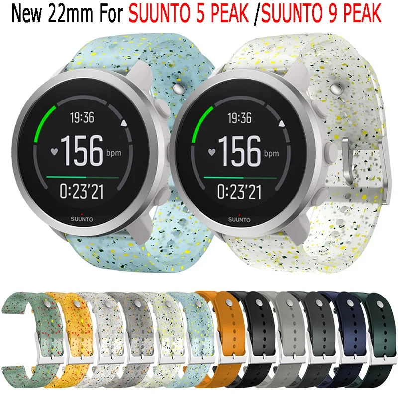

New 22mm Original Transparent Silicone Watch Band Straps For SUUNTO 5 PEAK Samrtwatch Sprot Wristband For SUUNTO 9 PEAK Bracelet
