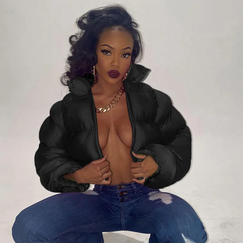 

Contrast color short cotton-padded jacket spring fashion European beauty clothing thickened spring cotton-padded jacket large-si