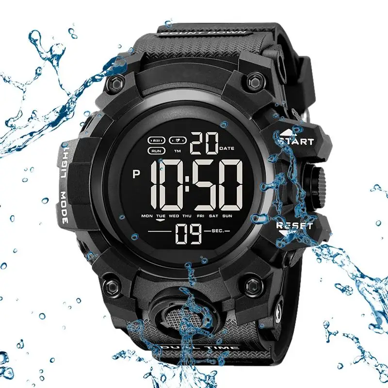 

Мужские водонепроницаемые часы, мужские часы с цифровым фотодисплеем, аналоговый секундомер с большим циферблатом, женские Ретро наручные часы, секундомер, подарок для мальчиков