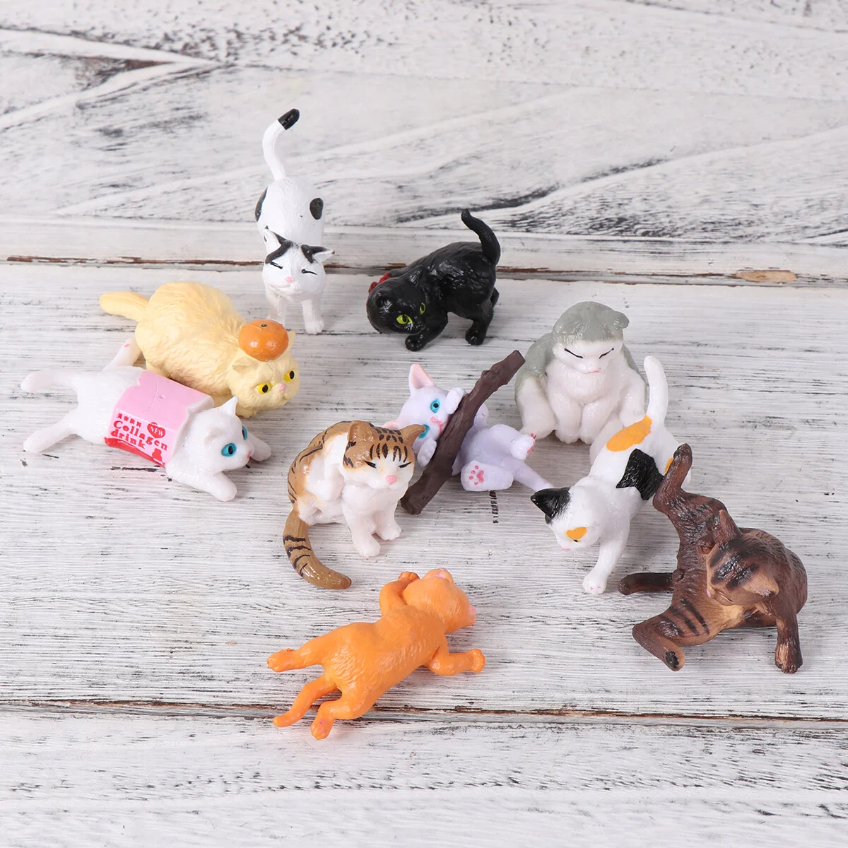 

10pcs Cat Desktop Decoration Educational Cat Figures Playset Miniature Home Decoration Cake Topper Christmas Birthday Gift