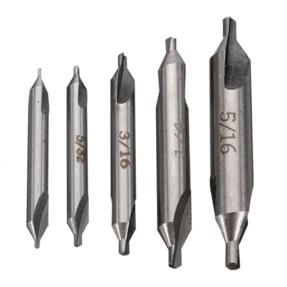 

5 шт. 1/8inch-5/32 дюйма центральные сверла HSS HRC40 60 ° наконечник углы открывания отверстий резка быстрая Деревообработка металла сверлильные инст...