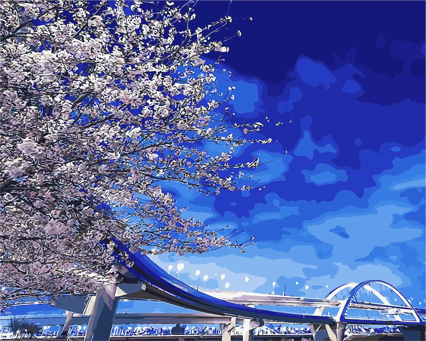 

00155Ann-Tulip diy digital oil painting oil painting acrylic flower painting explosion hand-filled landscape painting