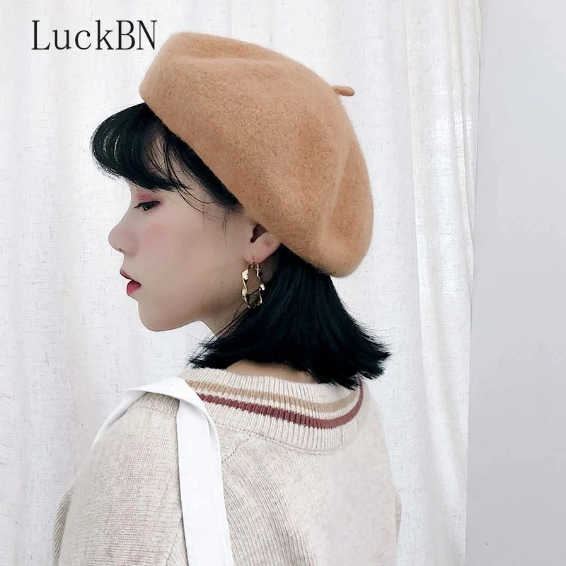 

Autumn Winter Hat Wool Thick Berets French Artist Beret Women Painter hat Girls Berets Female Warm Walking Cap Beanies 2022 New