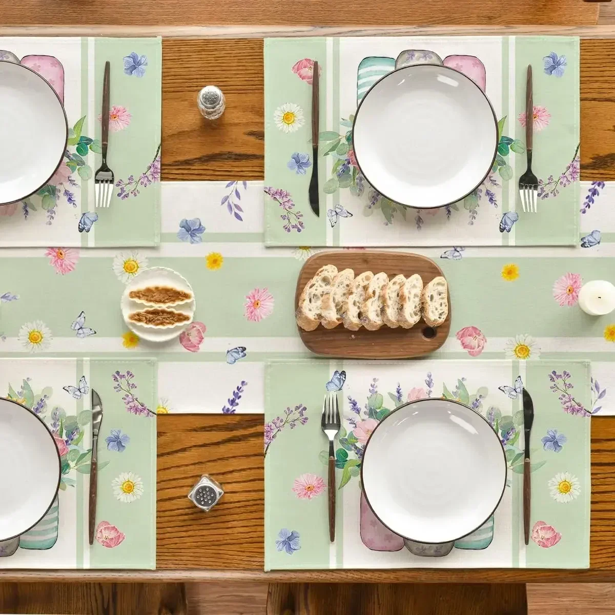 4 шт./компл. ваза с розой и цветочным принтом льняные сезонные коврики для стола