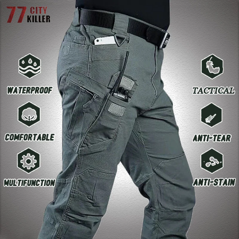 

Tactical Pants Men Work Wear Ripstop Waterproof Military Trousers Multi-pocket Cargo Pant Jogger Army SWAT Climbing Big Size 6XL