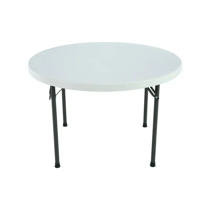 

46 in Round Commercial Folding Table, White 22960 Multifunctional Outdoor Camping Folding Desk