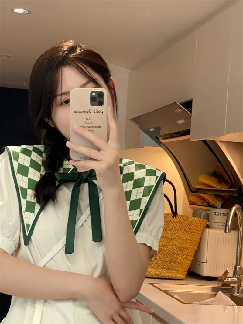 Женская рубашка со съемным искусственным воротником женский цветочный узор