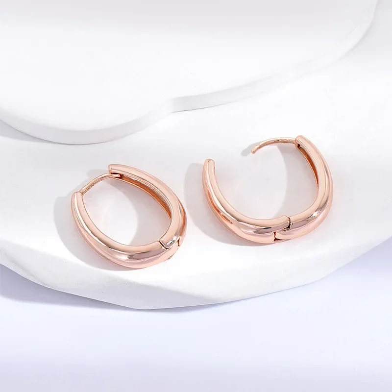 Модные медные позолоченные круглые овальные серьги в европейском и американском