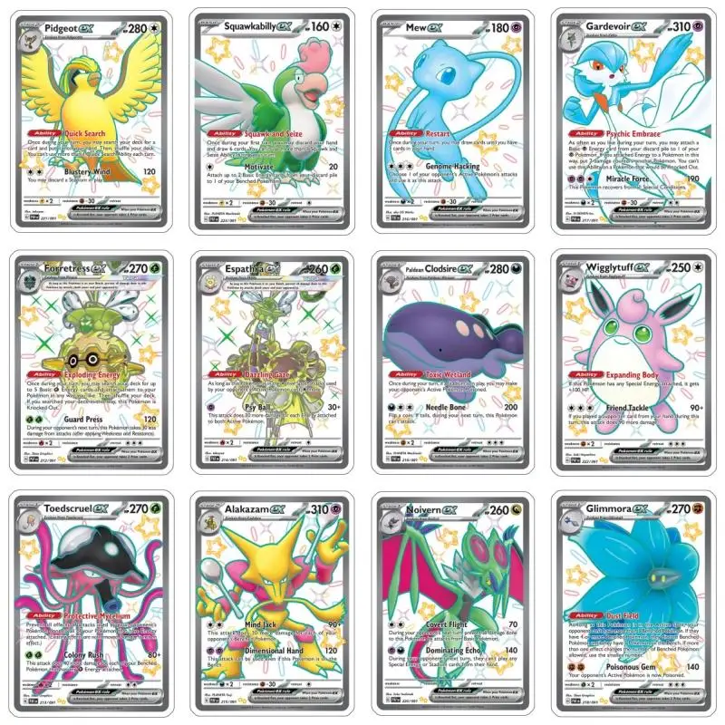 Фото Акриловая карта Pokemon Anime Mew Alakazam Pidgeot Forretress Gardevoir Toedscruel Noivern Diy, экшн-игрушки, фигурки, коллекция игр №1