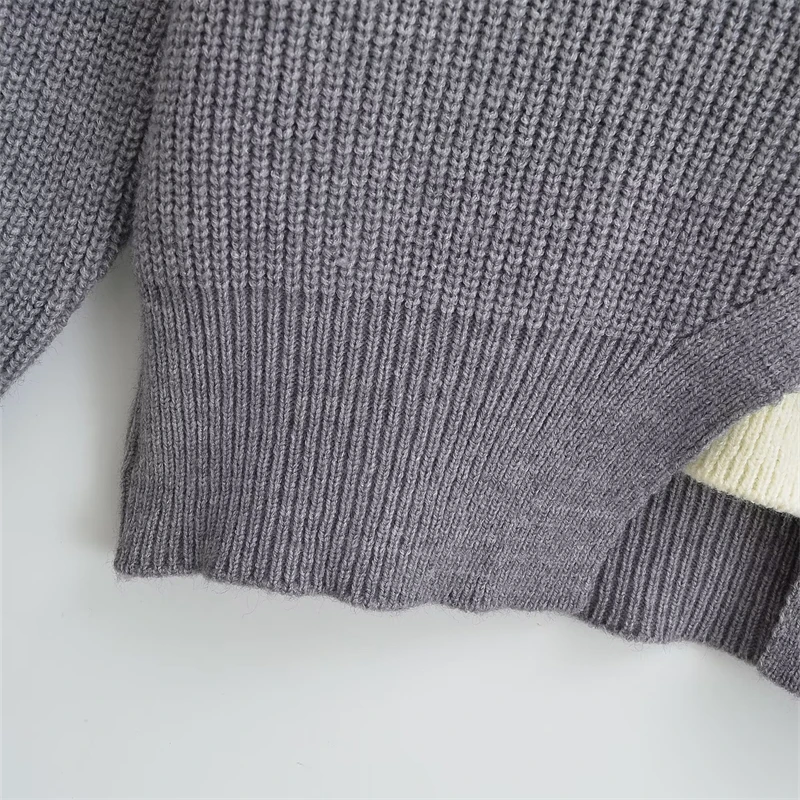 KEYANKETIAN 2024 Autumn/Winter New Women's Fake Two Patchwork Sweaters Leisure style Buttons Decoration V-Neck Pullover Knit Top