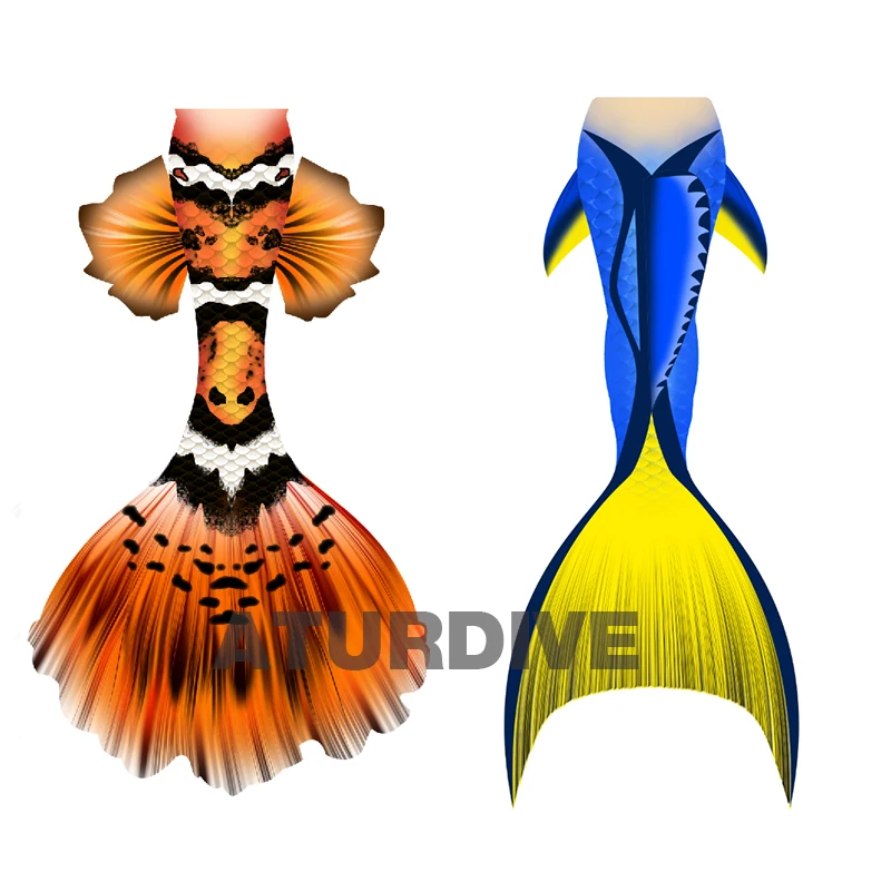 Customized professional Mermaid fishtail Nemo clownfish dolly adult children PADI SSI course teaching fishtail