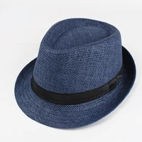 unisex summer solid straw hat women men fashion sun protection jazz cowboy beach sun hat breathable casual gangster caps 2022