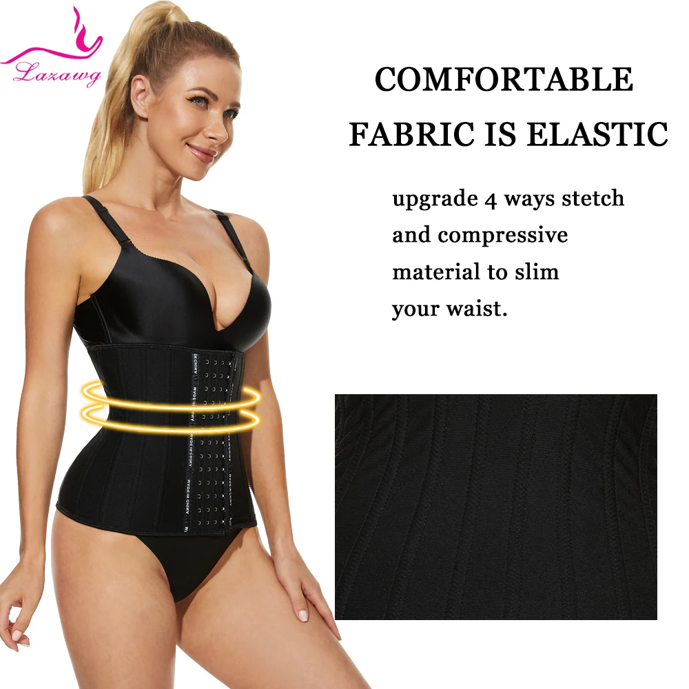 LAZAWG Waist Trainer for Women Weight Loss Waist Cincher Trimmer Belly Belt Slimming Body Shaper Sweat Girdle Corset Gym Sport