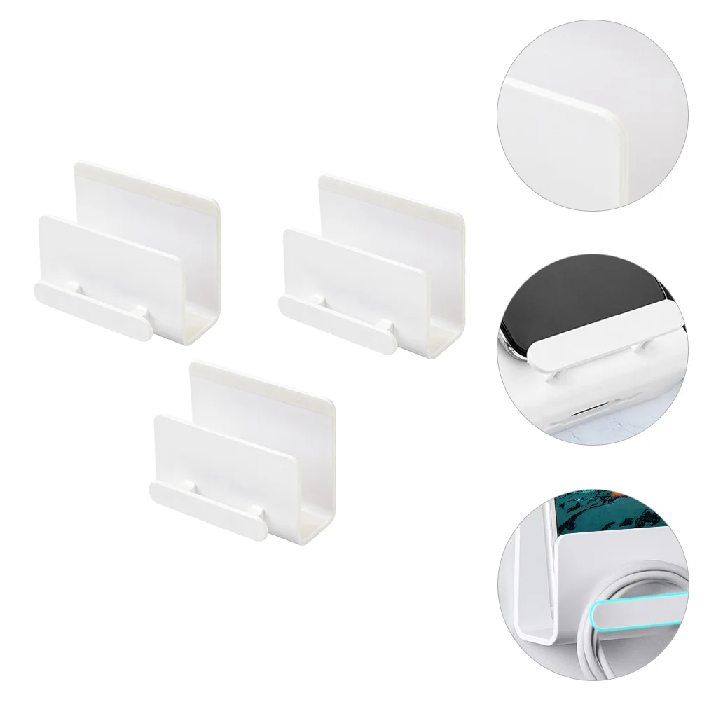 3Pcs Practical ABS Self-adhesive Smart Wall Bracket Wall Mount Holder