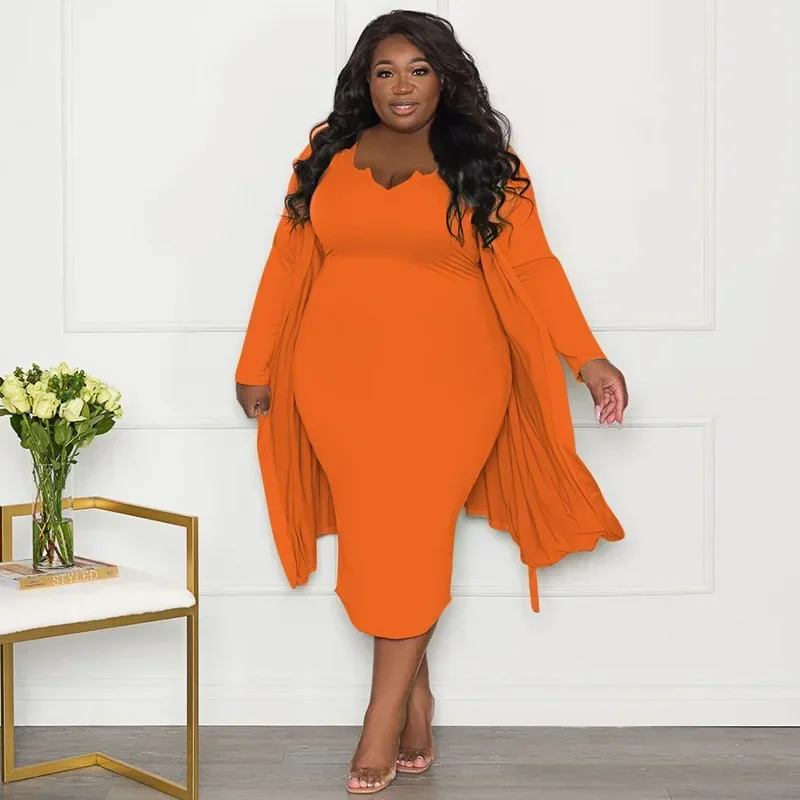 KEXU Женский комплект больших размеров с открытой строчкой макси-топ длинными