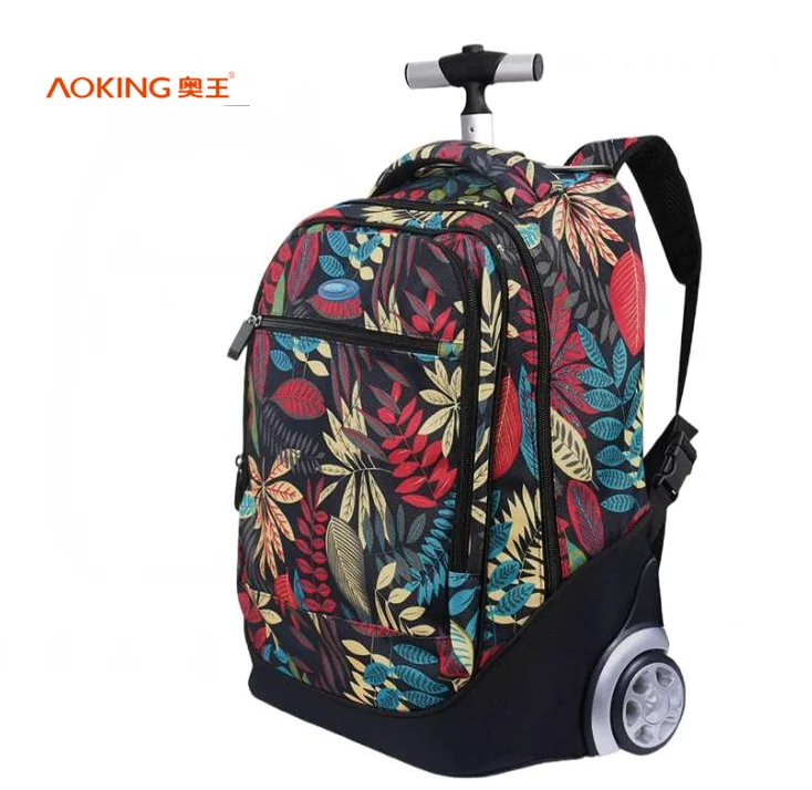 Aoking 18 Inch School Rolling Backpack Kids Rolling Laptop Backpack School Rolling Luggage Bag Trolley Backpack Bag For girls