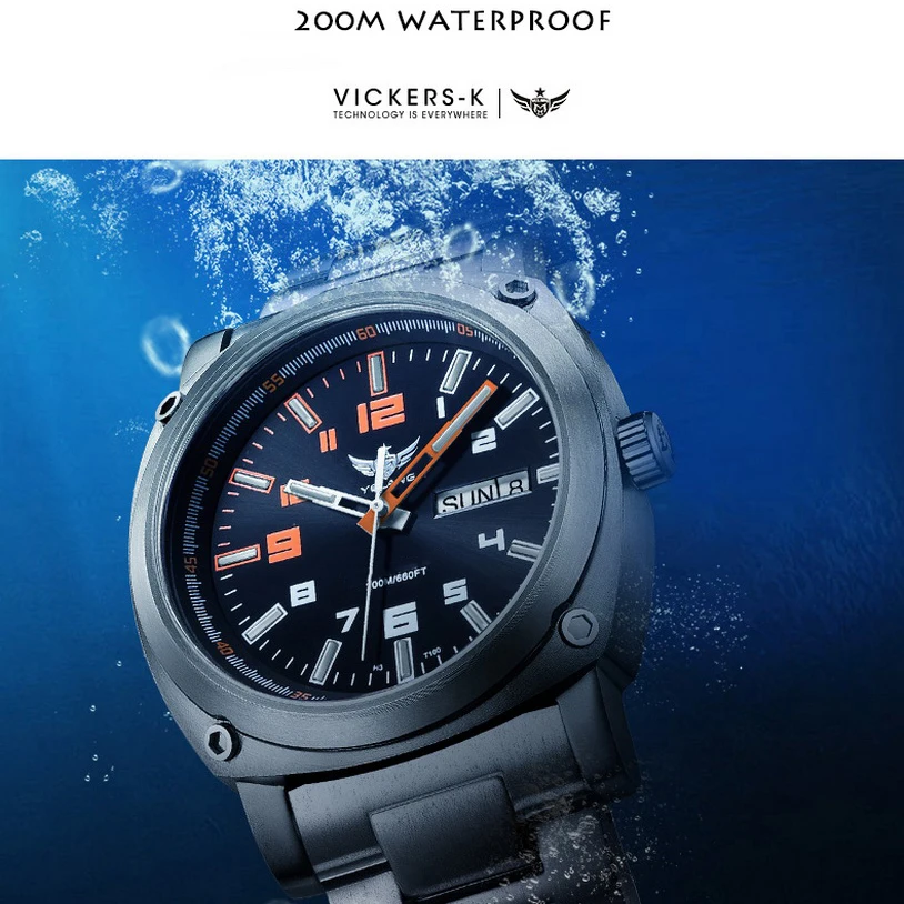 YELANG Мужские военные часы 43 5 мм Титановые спортивные автоматические механические