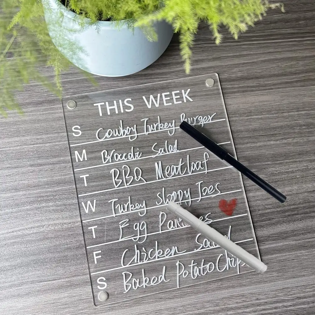 

Refrigerator Memo Unique Punching Free Round Edges Acrylic Magnetic Fridge Calendar Home Supplies