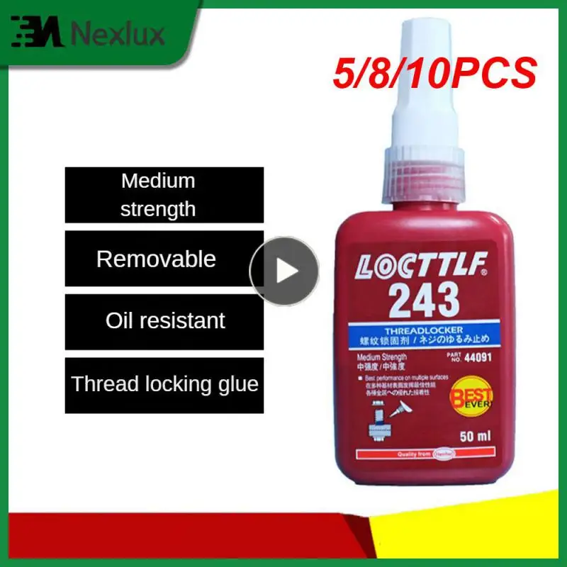 

5/8/10PCS Thread Seal Lock Glue Threaded Nuts Metal Universal Anaerobic Adhesive Oil Resistance Anti-slip Accessories Tools 243