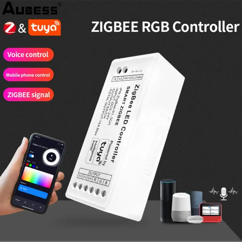 

Zigbee LED Strip Light Controller DC5V 24V Single Color/Dual Color/RGB/RGBW/RGBCW LED Lamp Tape Dimmer For Tuya Alexa Google Hom