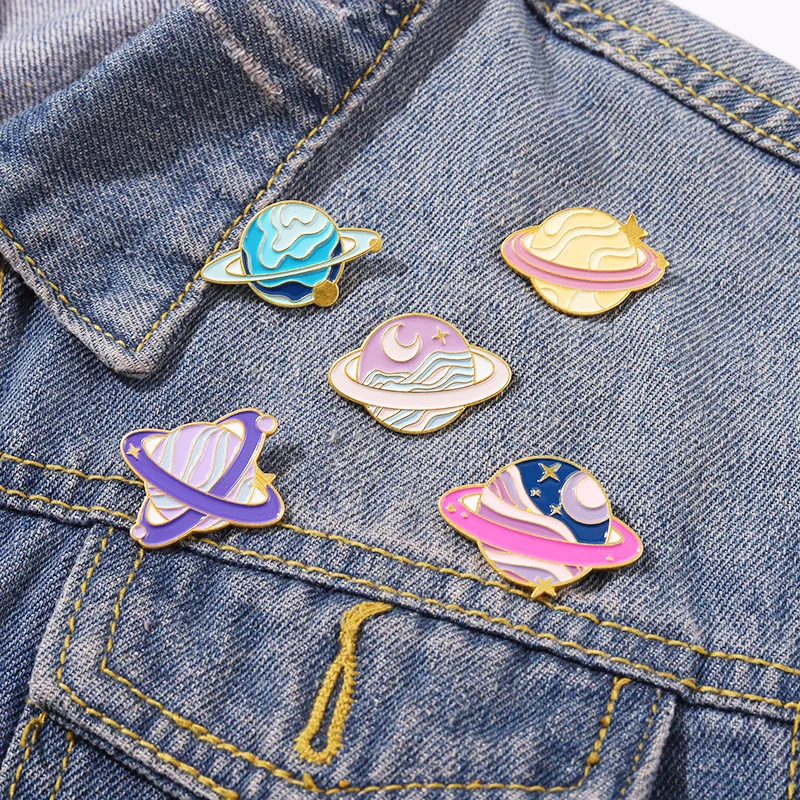 

Universe Planet Alloy Enamel Pin Ins Space Planet Series Brooch Bag Badge Childlike Cartoon Jewelry Pins Gift for Kids