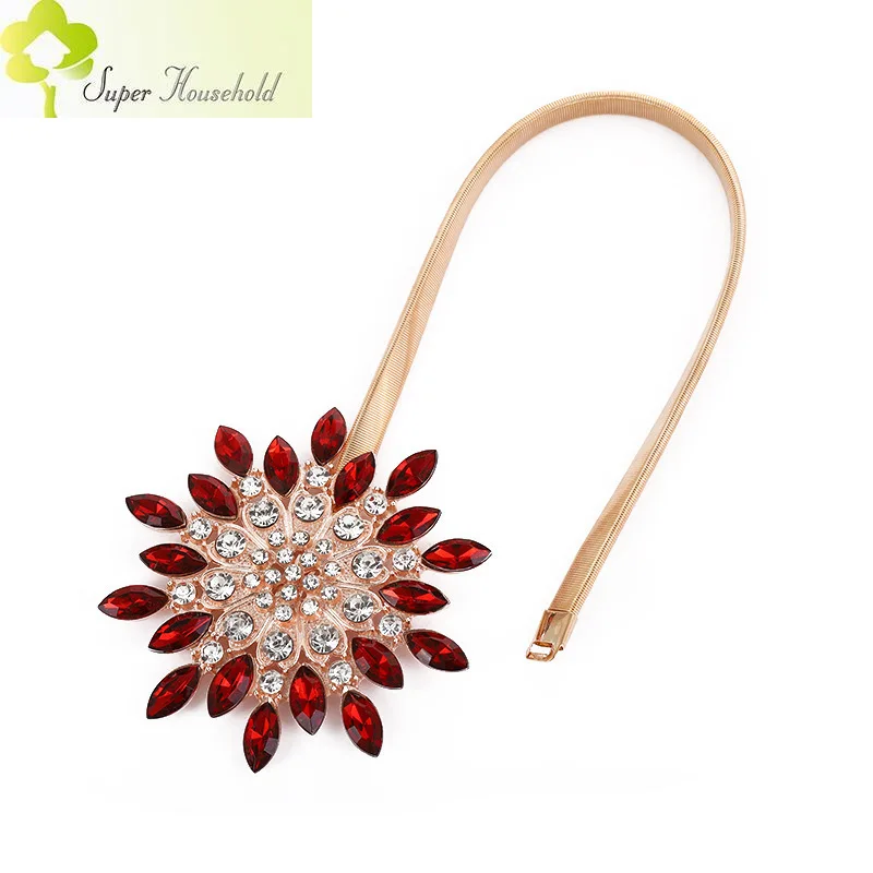 

Crystal Creative Curtain Tie Backs Decorative Rhinestone Spring Curtain Holdbacks Magnetic Buckle accessories 2PCS