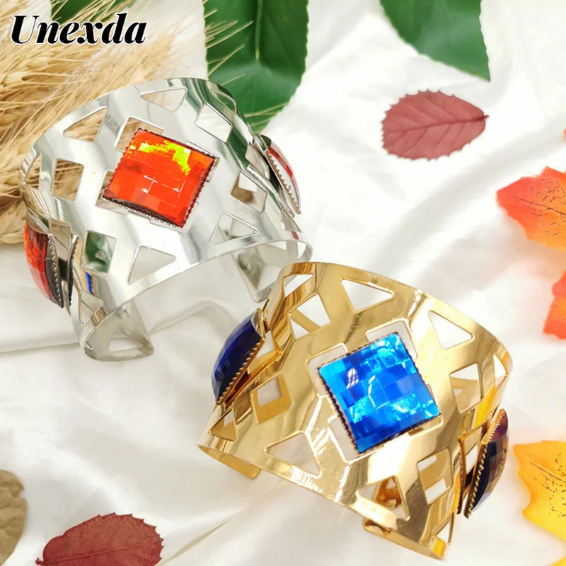 

Unexda Charm Fashion Women Bracelet Luxury Boho Accessories Jewelry Designer Square Gemstone Geometric Bracelet Gothic Jewellery