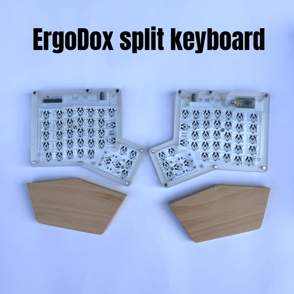 Комплект проводной раздельной клавиатуры Ergodox, изготовленный из акрилового материала, с поддержкой горячей замены, RGB-подсветкой, QMKVIAL, ортолинейными индикаторами, механическая клавиатура. (art.: 3920dcf426121) - 3920dcf426121