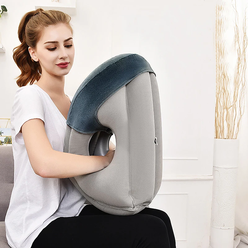 

Inflatable Air Cushion Travel Pillow Headrest Chin Support Cushions for Airplane Plane Car Office Rest Neck Nap Pillows