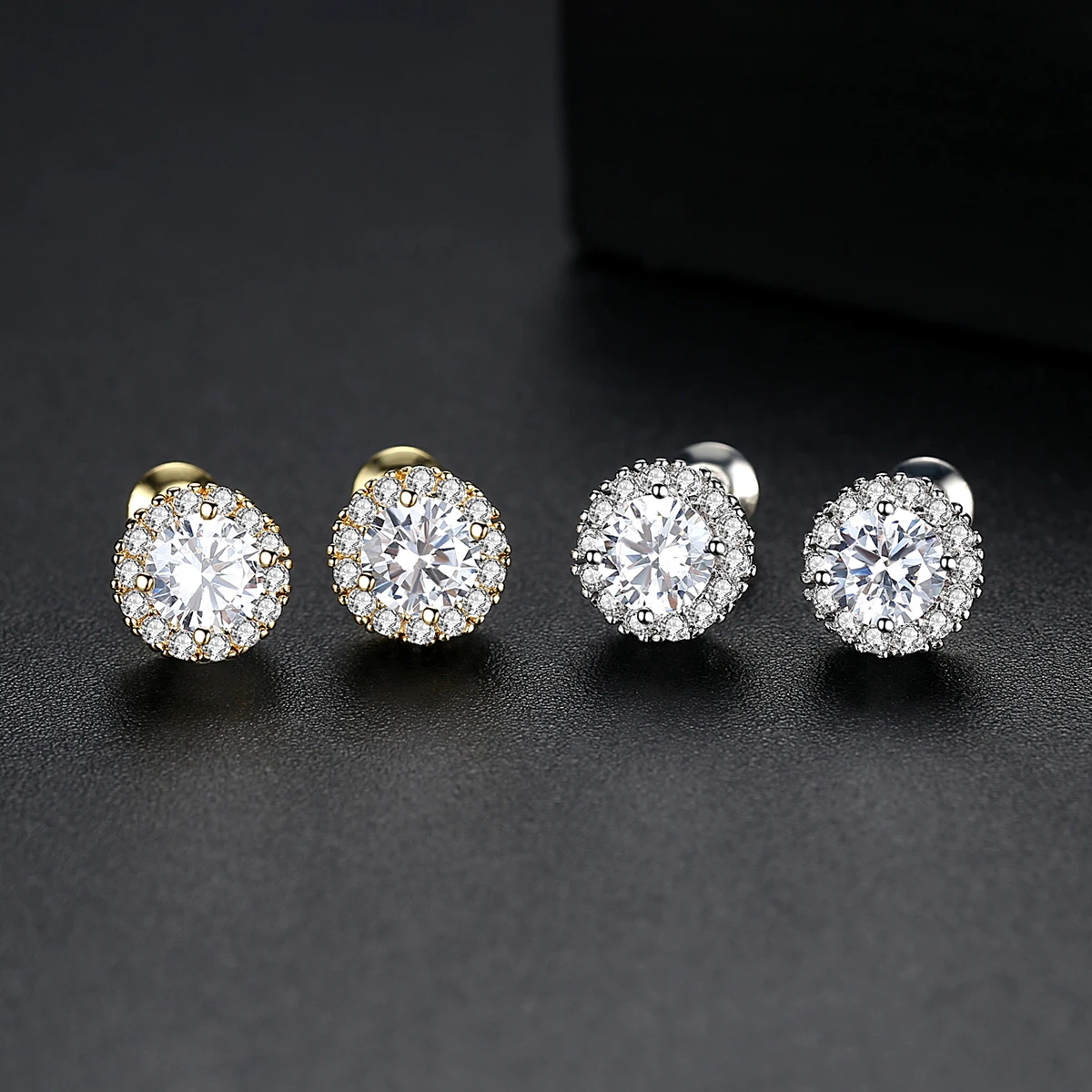 LUOTEEMI новые модные классические круглые серьги-гвоздики белого и золотого цвета