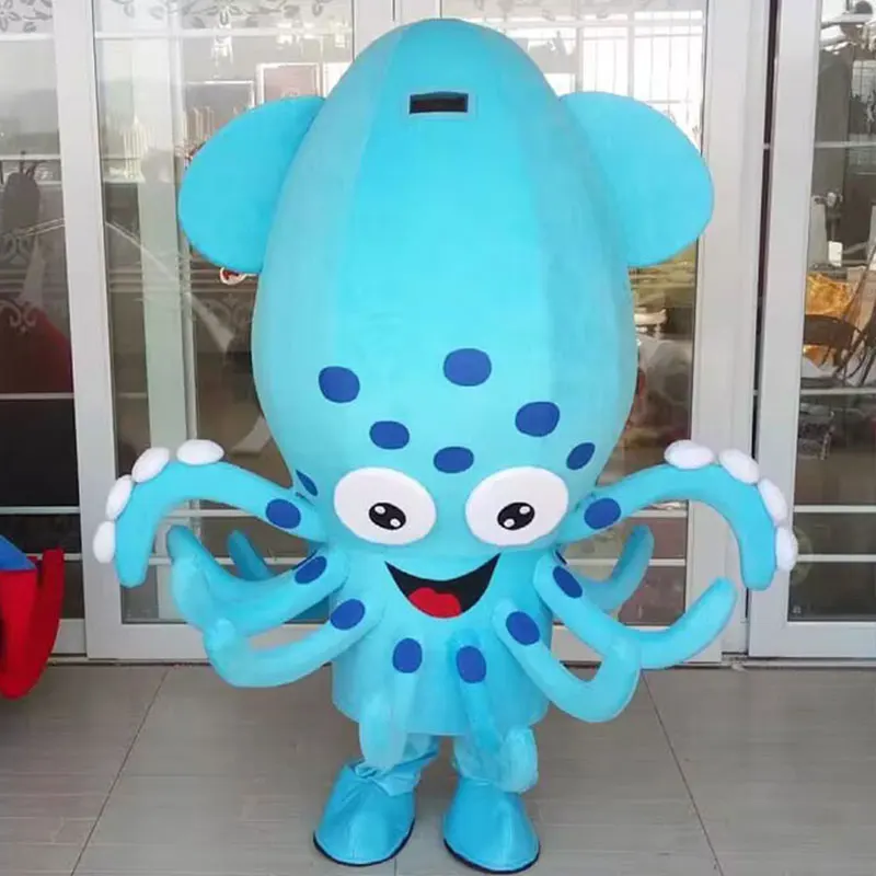 Костюм мультяшной куклы-кальмара осьминог реквизит для ходьбы взрослых плюшевый