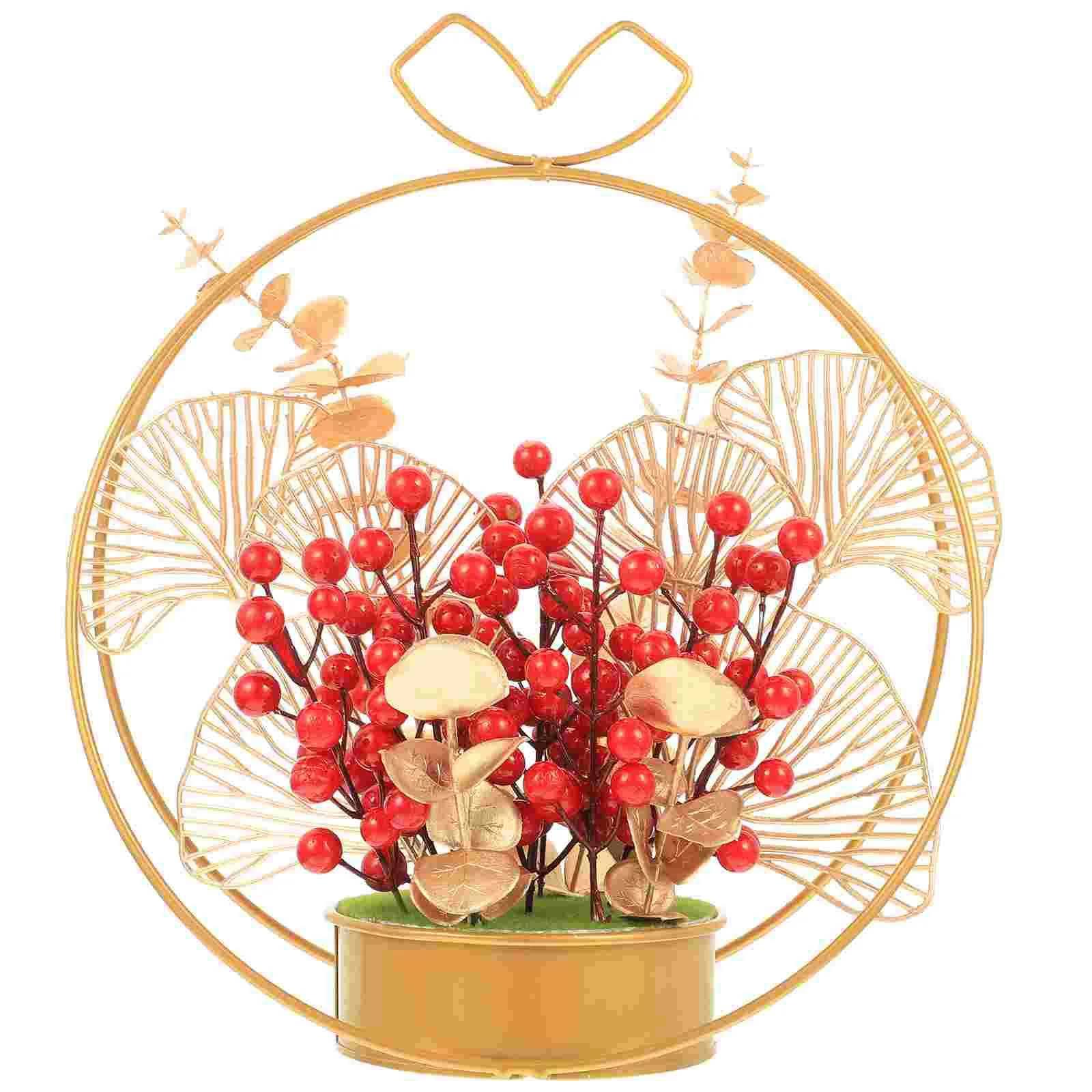

Red Year Flower New Decoration Berry Berries Basket Chinese Artificial Tree Wedding Bonsai Christmas Centerpiece Picks Decor