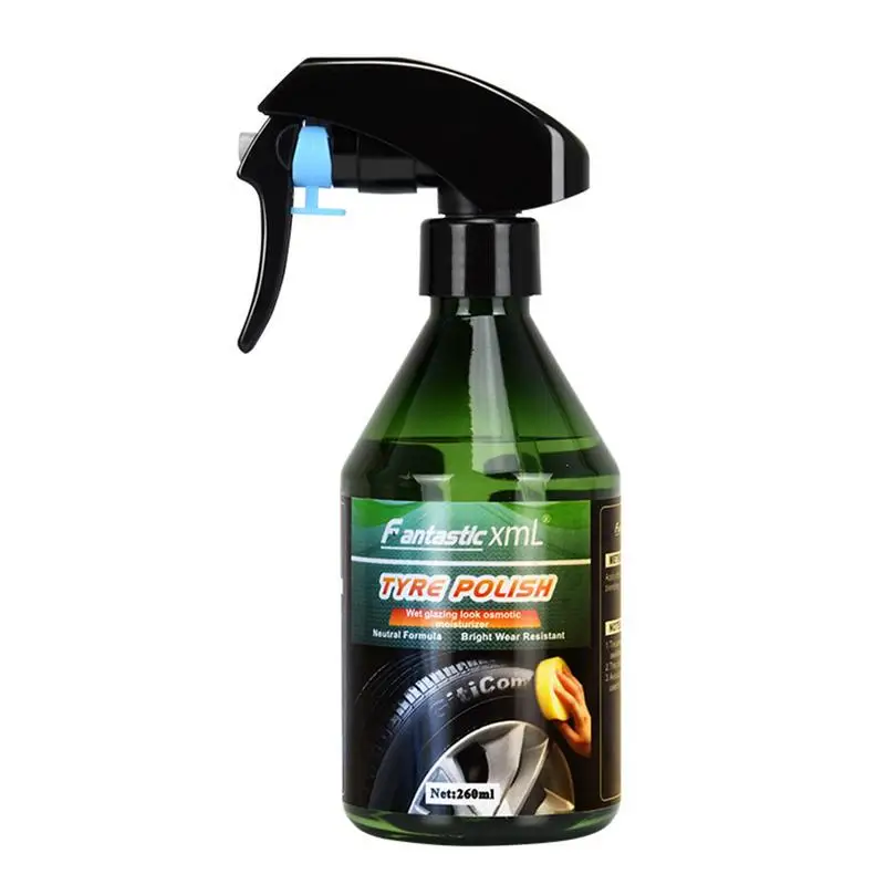 

260ml Car Tire Shine Polish Wax Auto Tire Bright Polishing Spray Wax Decontamination Tire Protector Tire Restoration Accessory