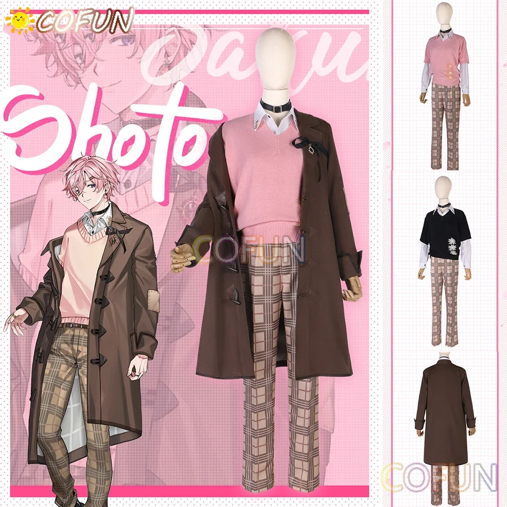 COFUN Vtuber Shoto Косплей Костюм Shxtou Хэллоуин Одежда Пальто Свитер Брюки Женский Новый