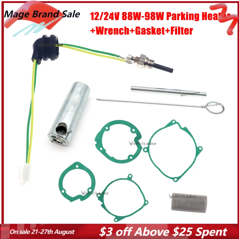

1Set 12V/24V Car Heater Burner Motor Gaskets Strainers Glow Plug For 2kw 5kw Autonomous Truck Cab Heater Air Parking Heater