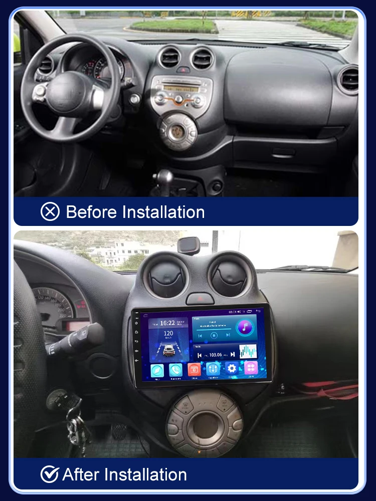 Автомобильная радиоустановка Fascia Для NISSAN MARCH 2002-2010 автомобильная стереосистема 2