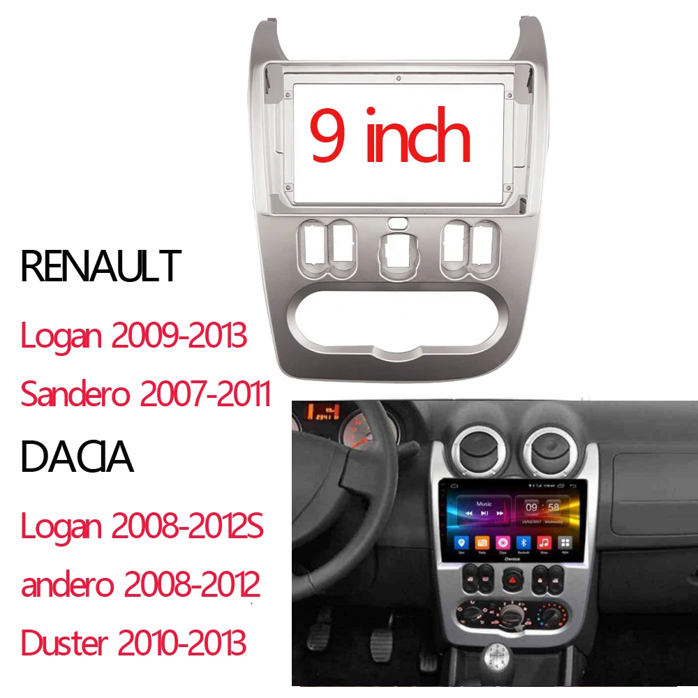 

2 din Car Radio Fascia for RENAULT Logan Sandero DACIA Duster Double din Radio Fascia Frame Adapter CD Panel Dash Trim Bezel