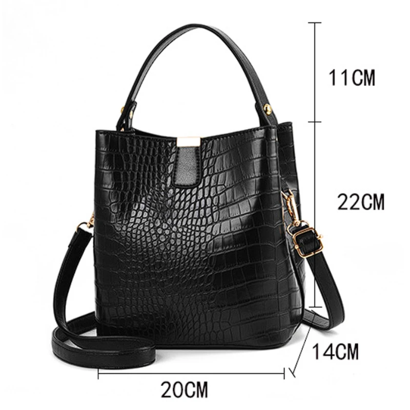 Female Bucket Bag Leather Fashion Women Handbag Trend 2023 Designer Luxury Crocodile Crossbody Shoulder Bag Bolsas Femininas