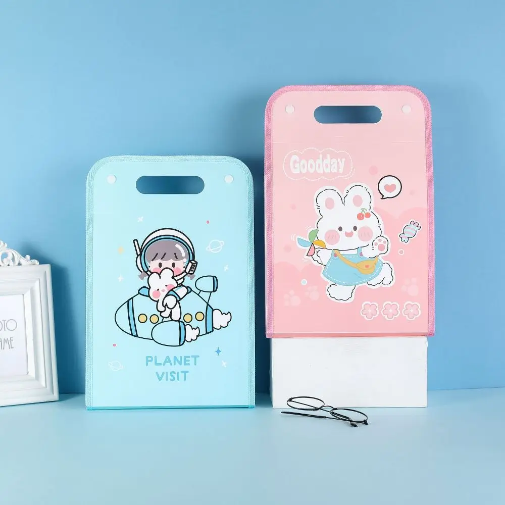 

Cartoon Portable Paper Folder Large Capacity Briefcases A4 File Folder Document Organiser Document Bag Organ Box