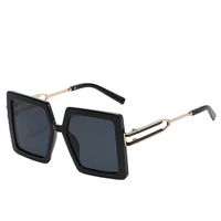 gradient square sunglasses men women 2022 trendy vintage brand design oversized rimless sun glasses for female eyewear uv400