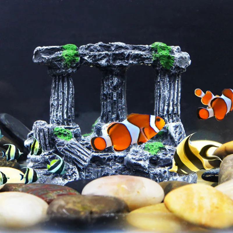 

Artificial Fish Tank Decoration Fish Tank Decor Resin Ornament Aquarium Roman Column Ruins Castle Ornaments Decors Accessories