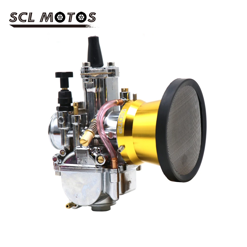 

SCL MOTOS Motorcycle Silver Color Carburetor Air Filter Kit Motorcycle Accessories Dirt Pit Bike PWK Carburetor Air Funnel Combo