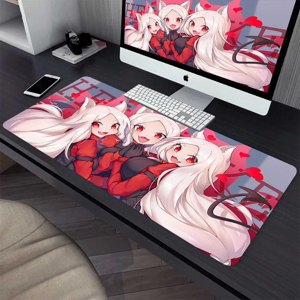 

Helltaker Large Gaming Mouse Pad Computer Mousepad PC Gamer Laptop Mouse Mat Office Mausepad XXL Silicone Keyboard Mat Desk Pad