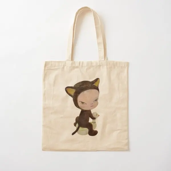 

Yoomo Nara Harmless Kitty Cotton Canvas Bag Shoulder Bag Fabric Foldable Grocery Fashion Women Printed Reusable Unisex Tote