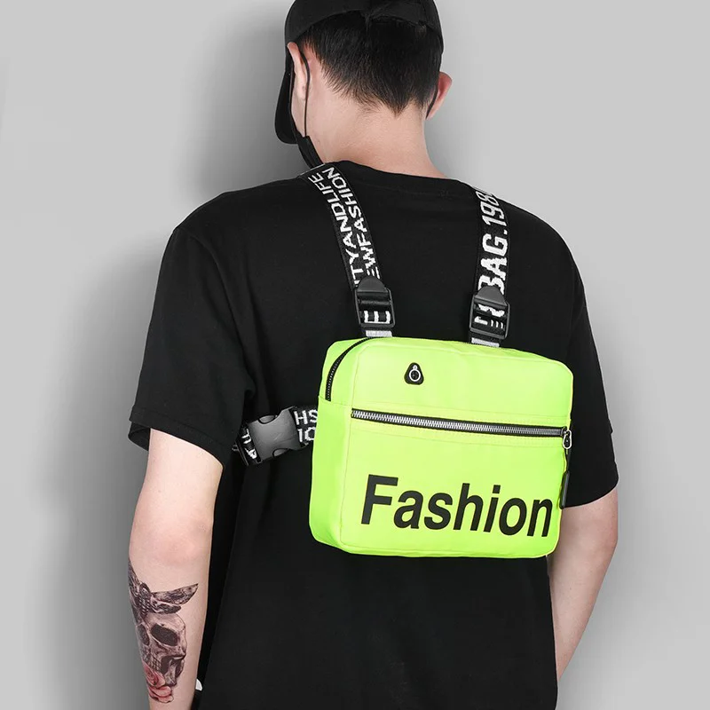 Fashion Unisex Tactical Vest Backpack Hip Hop Streetwear Chest Rig Bag Casual Travel Chest Bags High Quality Oxford Waist Packs