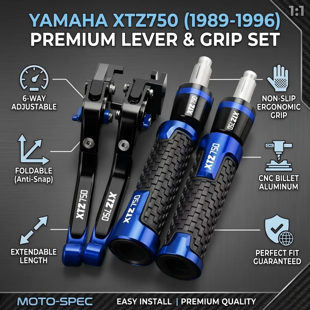 Фото Для мотоциклов Yamaha XTZ750 SUPER TENERE XTZ 750 1989-1996, 1995, 1994, 1993 годов выпуска: аксессуары, рычаги тормоза и сцепления, ручки руля, накладки на руль. №1