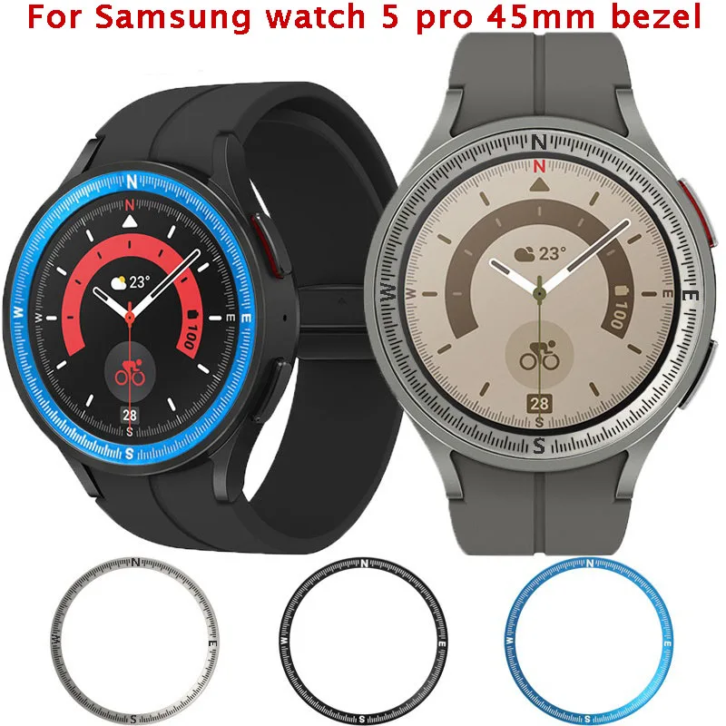 

For Samsung Galaxy watch5 pro 45mm bezel time/compass scale metal protection ring scale ring