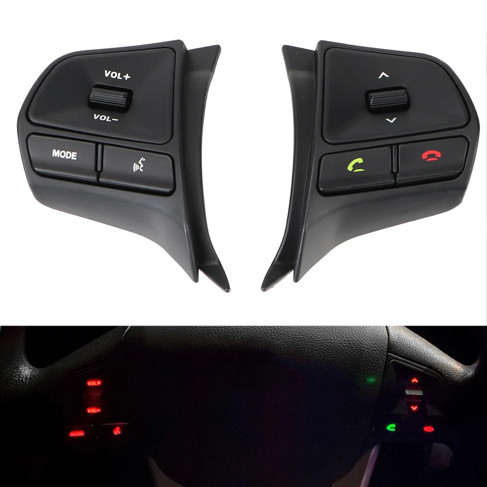 

With Backlight Audio Volume Music Phone Control Button Steering Wheel Button For KIA RIO 2011-2014 K2 Switch Telephone Sound