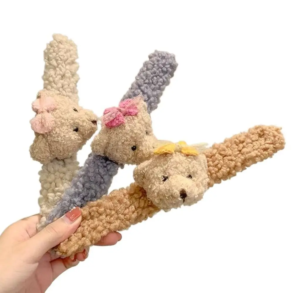 

Lambhair Bear Bracelet Plush Toy With Clap Circle Stuffed Plush Wristband Circle Soft Fun Plush Wristband Bracelet Kid Toys