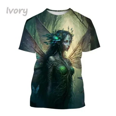 Hot Selling New Fairy 3D Printed T-shirt Forest Elf Round Neck Short Sleeve Magic Elf Fashion Casual Top for Men and Women
